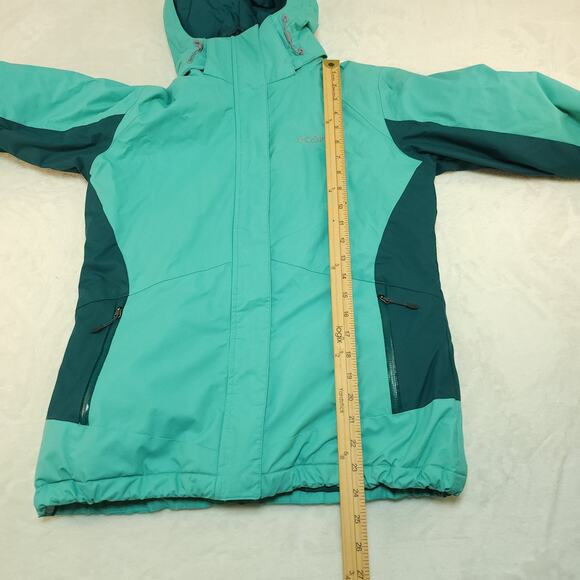 Columbia Winter Jacket Womens Small Green Turquoise Blue Omni-Heat Insulated - Picture 10 of 15